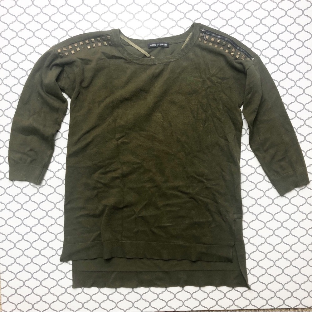 ❤️ Cable & Gauge 3/4 length Sleeve Green Top (S)